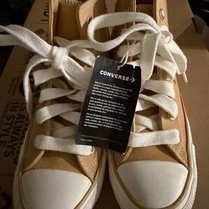 Converse High-Top Sneakers in Brown and White